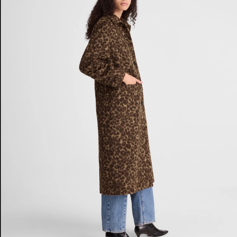 Madewell Single Breasted Topcoat In Leopard Print - Picture 3 of 9